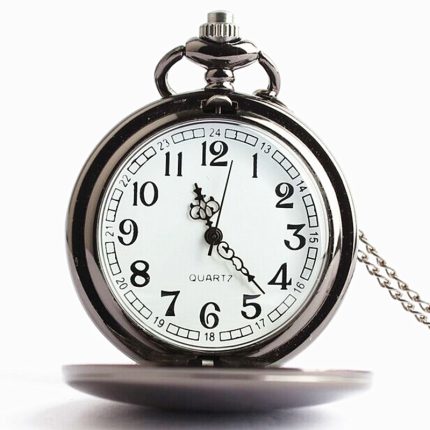 Custom Classic Polished Mirror Quartz Pocket Watch with Chain - Reloj De Bolsillo